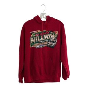 Eldora Speedway Size M Red  Sweatshirt Hoodie 2022 Million Dollar Dirt Car Race